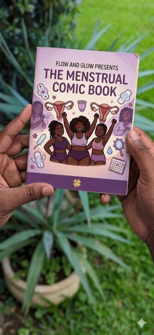 Inside pages of the Flow and Glow comic book